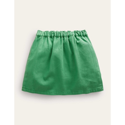 보덴 Boden Denim Button Through Skirt - Mountain Green