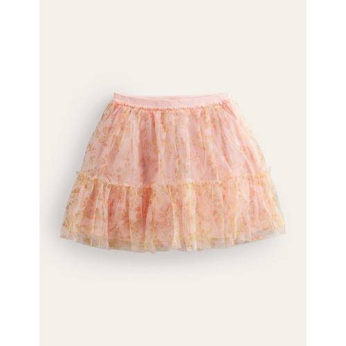 보덴 Boden Printed Tiered Tulle Skirt - Rose Pink Butterflies