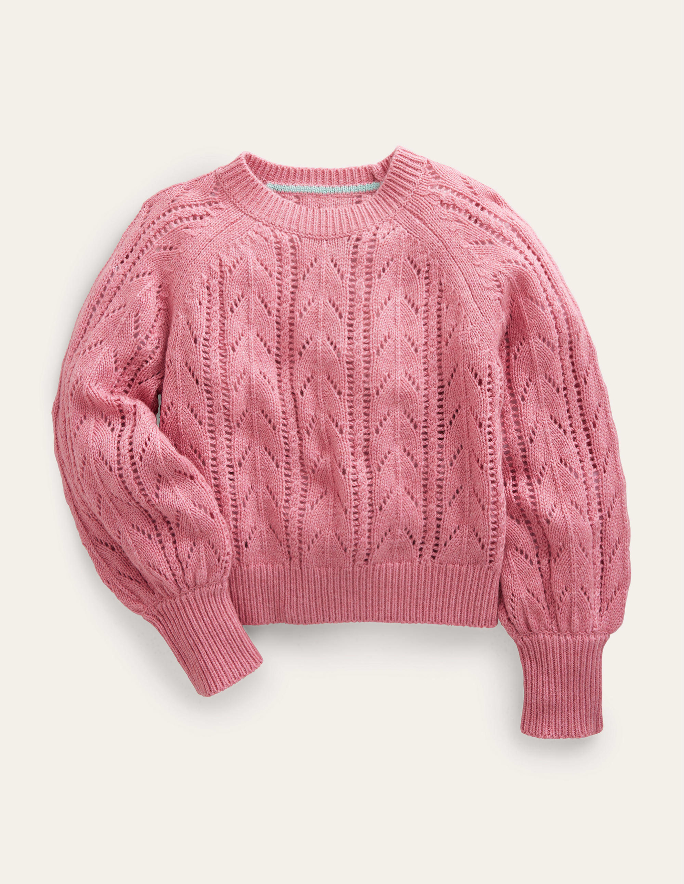 보덴 Boden Volume Sleeve Texture Sweater - Almond Blossom