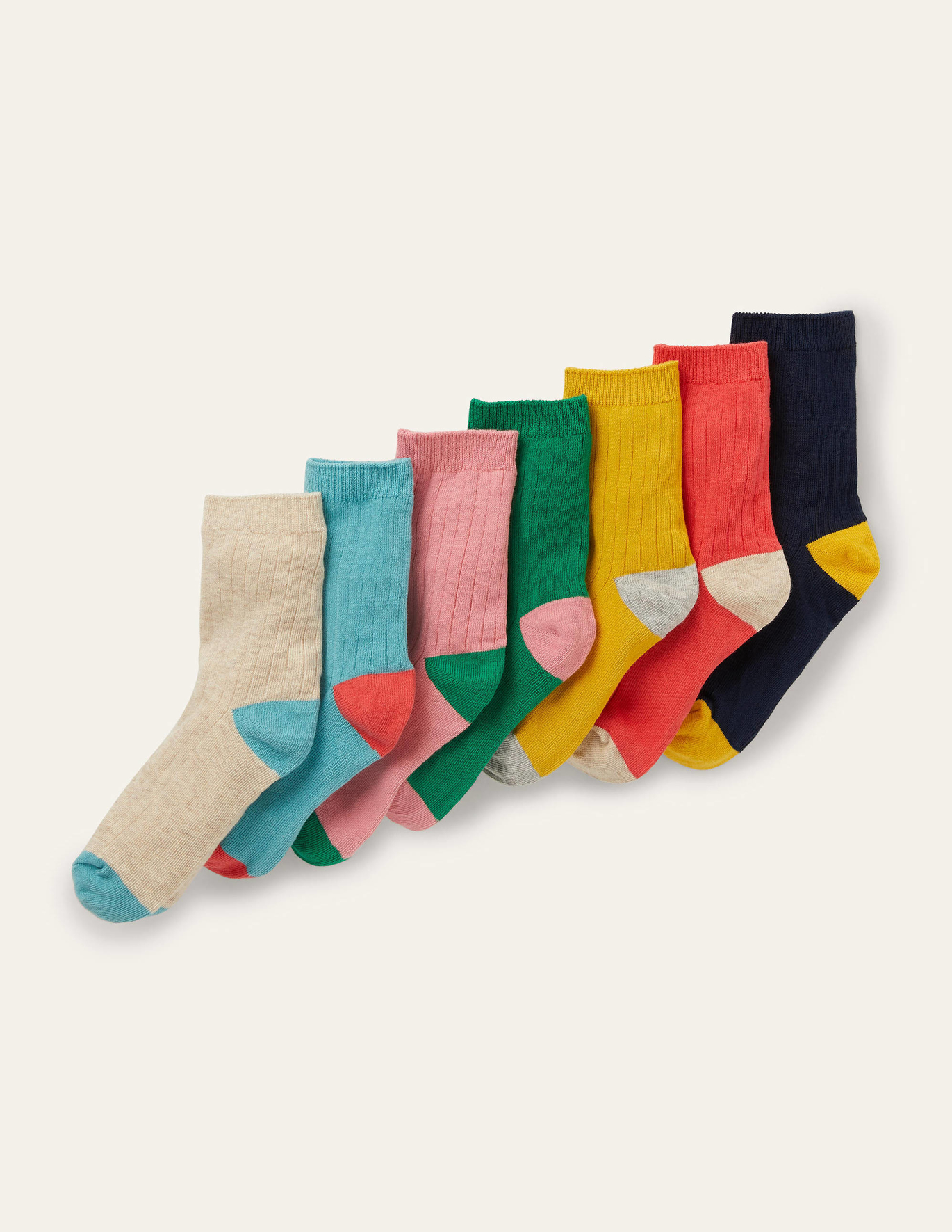 Boden Ribbed Socks 7 Pack - Multi
