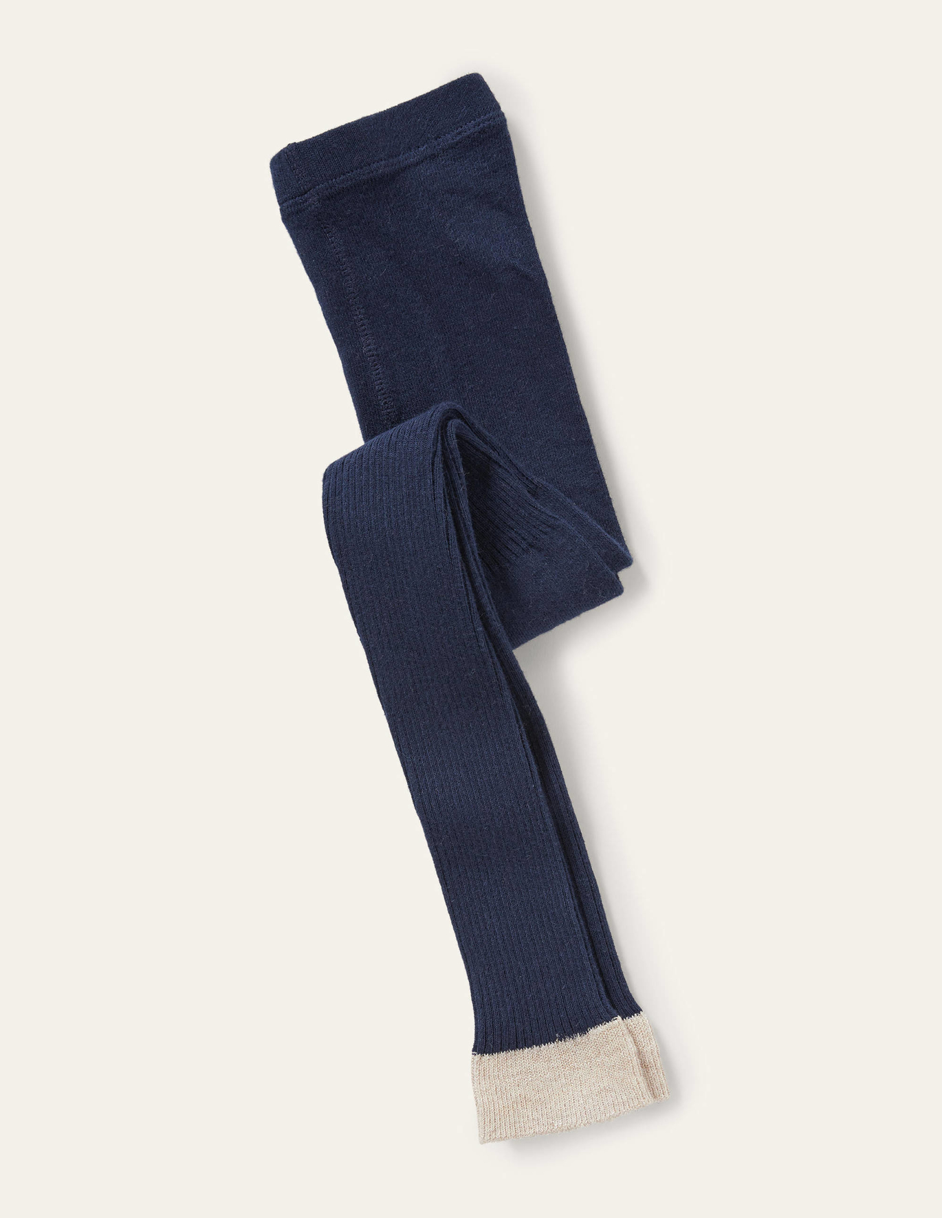 Boden Ribbed Footless Tights - Navy Blue