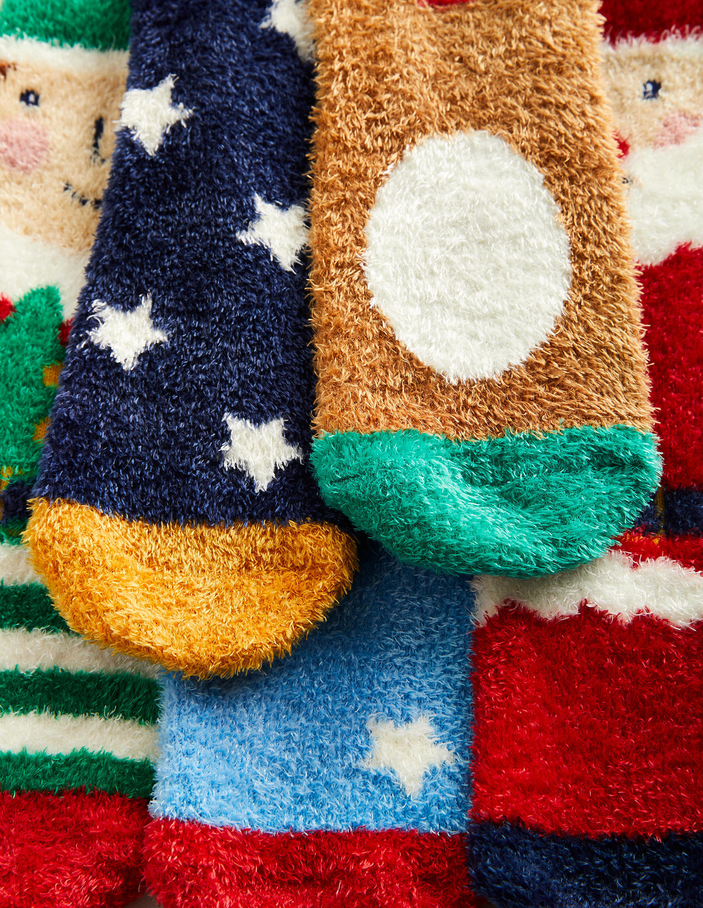 보덴 Boden Fluffy Christmas Socks 5 Pack - Multi