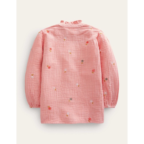 보덴 Boden Double Cloth Embroidered Top - Dusty Pink Floral