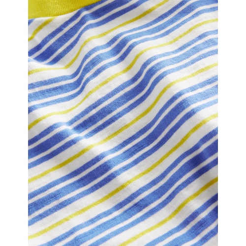 보덴 Boden Relaxed T-shirt - Penzance Blue/Neon Yellow