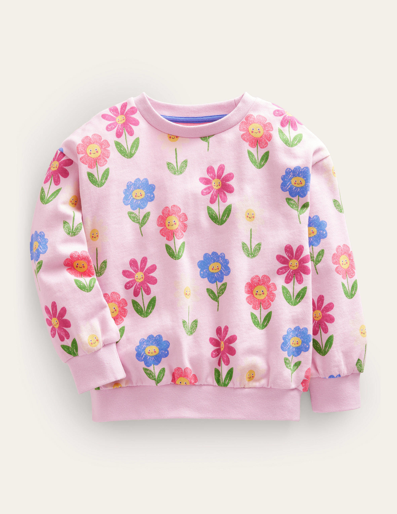 Boden Relaxed Printed Sweatshirt - Winsome Pink Flowers