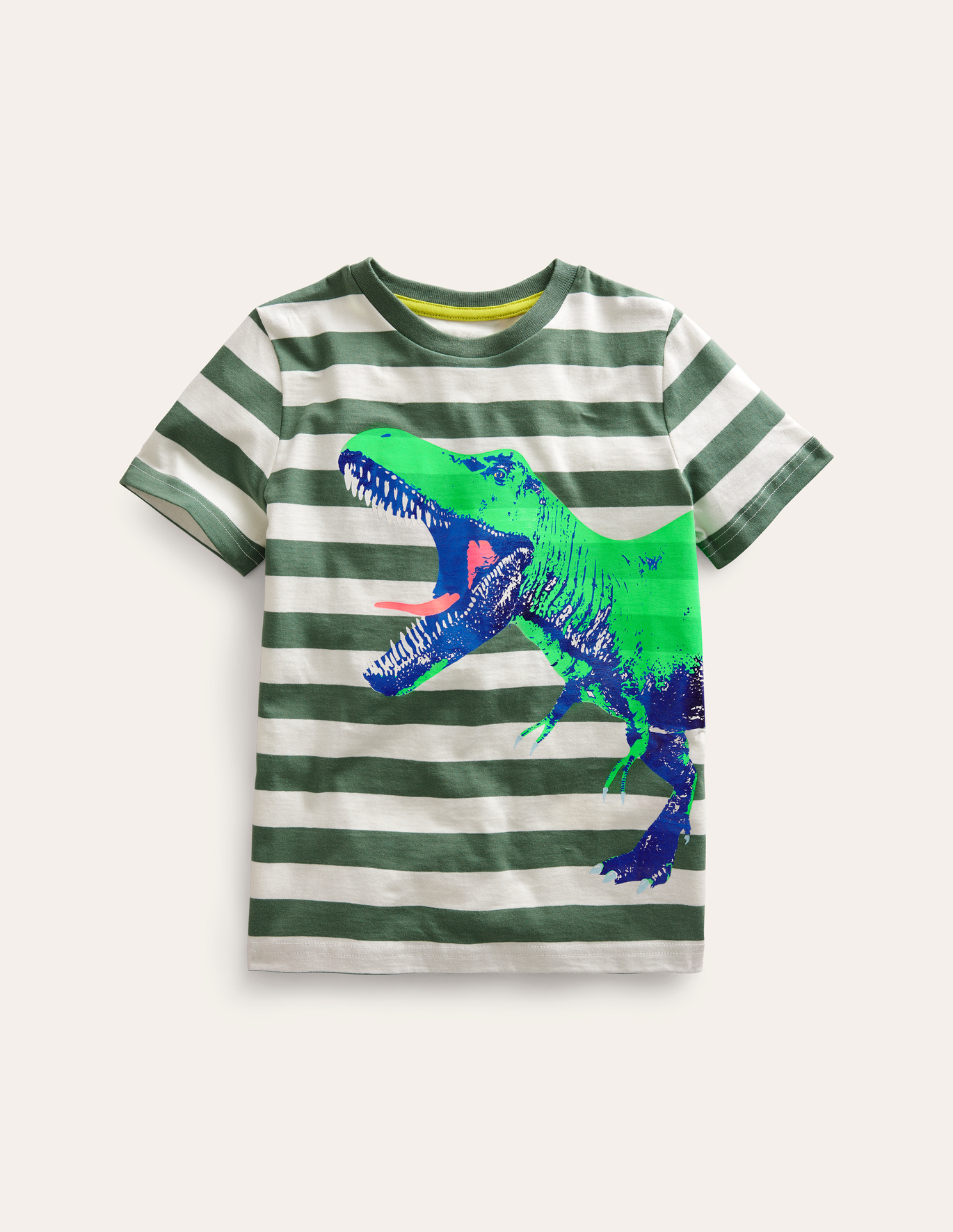 Boden Photographic T-shirt - Cobble Grey/Ivory Dinosaur