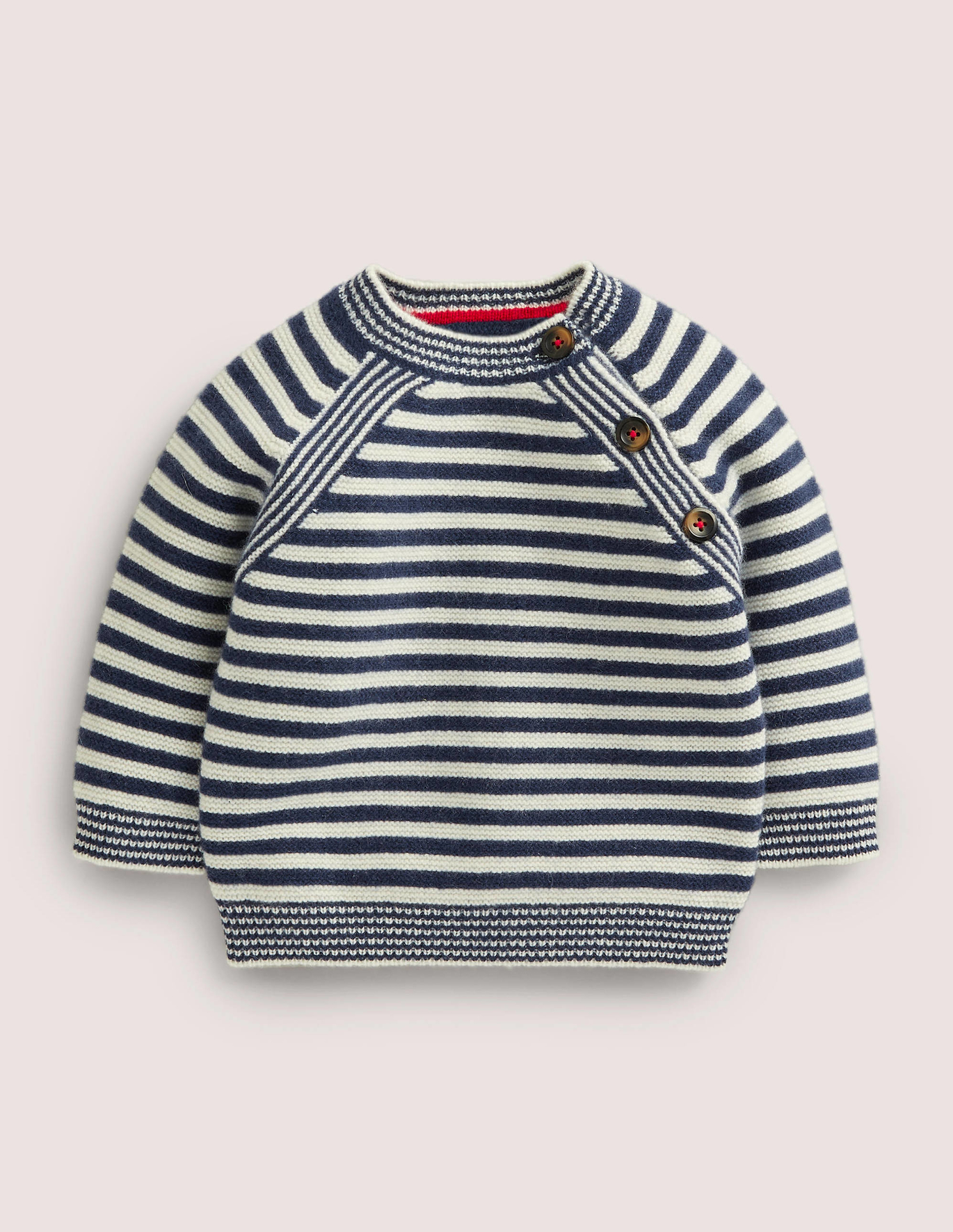 Boden Navy and White Striped Cashmere Sweater - Starboard