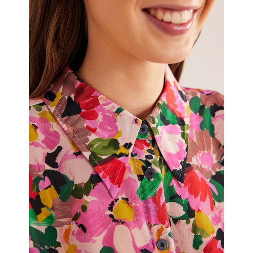 보덴 Boden New Silk Shirt - Multi, Painterly Floret