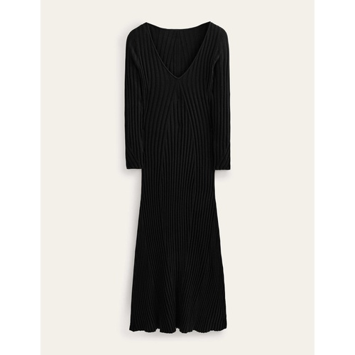 보덴 Boden Ribbed Knitted Maxi Dress - Black