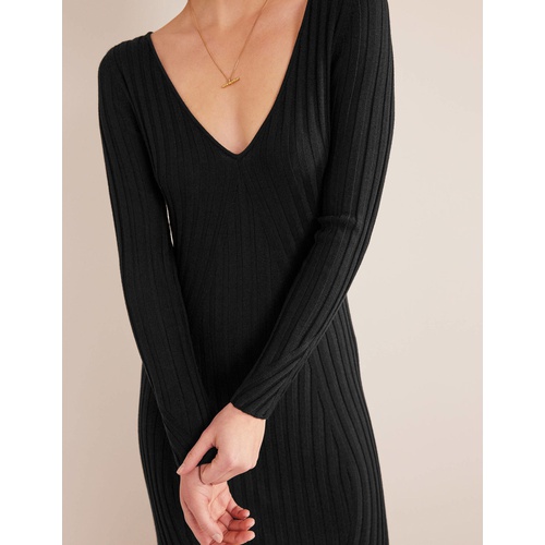 보덴 Boden Ribbed Knitted Maxi Dress - Black