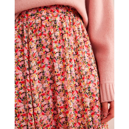 보덴 Boden Ruffle Crinkle Maxi Skirt - Multi, Painterly Floret