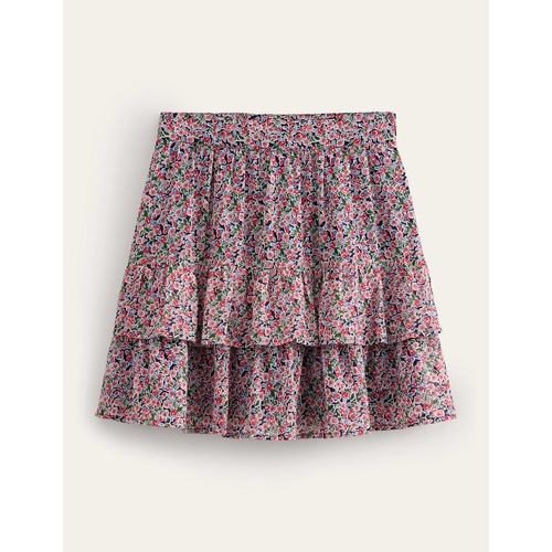 보덴 Boden Ruffle Mini Skirt - Multi, Petal Toile