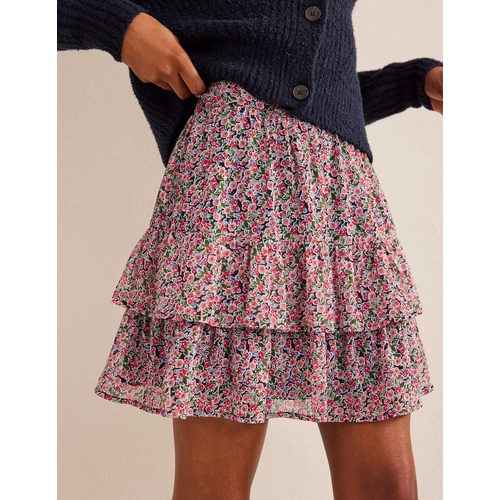 보덴 Boden Ruffle Mini Skirt - Multi, Petal Toile