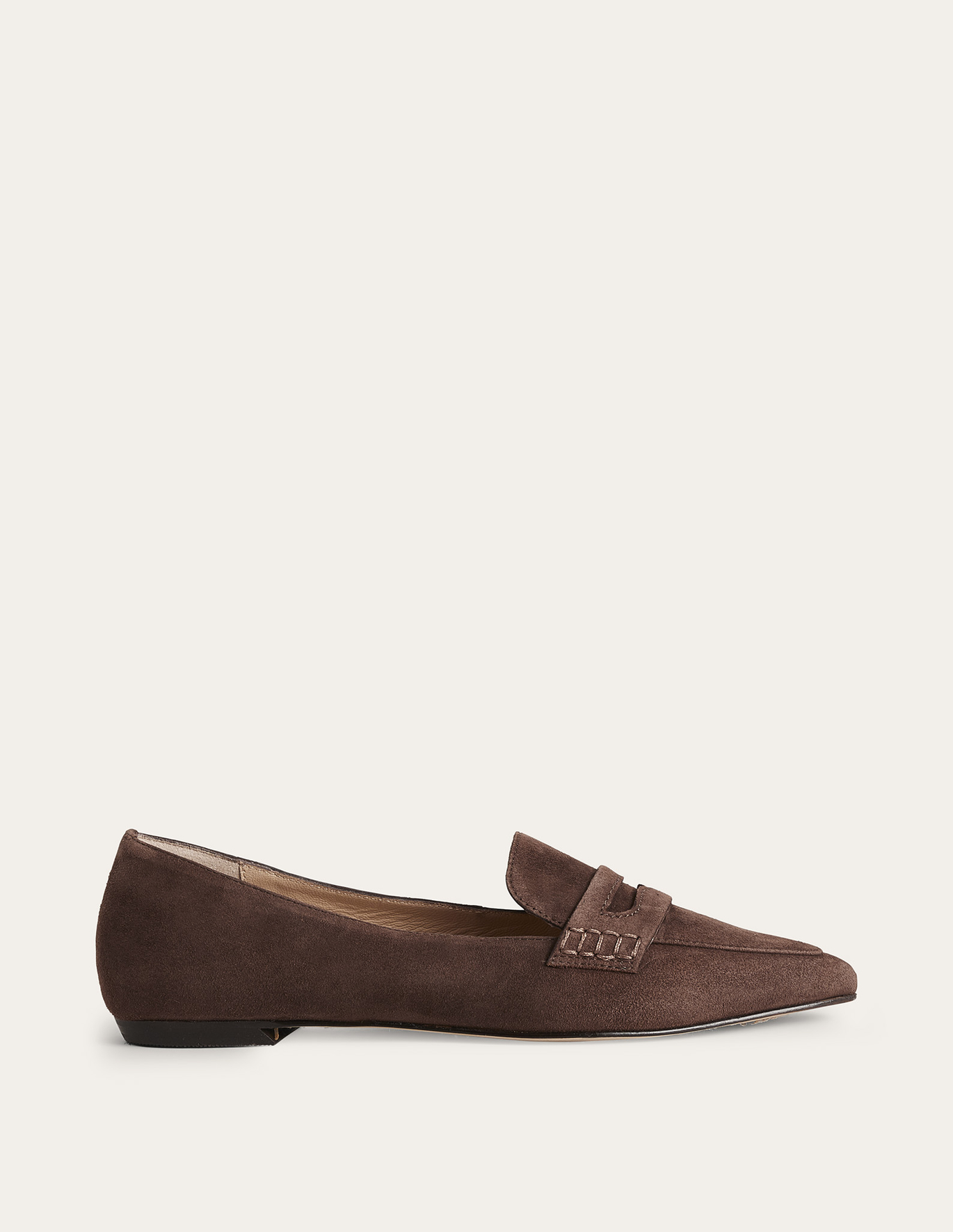Boden Pointed Toe Penny Loafers - Chocolate Suede