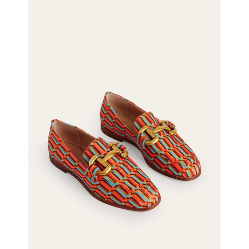 보덴 Boden Snaffle Jacquard Loafers - Geo Woven Textile