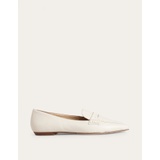 Boden Pointed Toe Penny Loafers - Off White Tumbled Leather