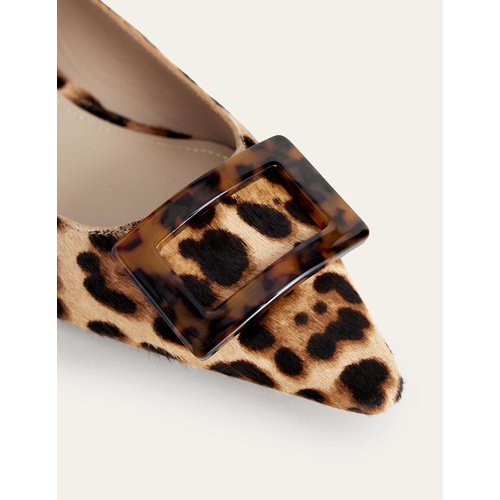 보덴 Boden Trim Detail Point Ballet Flats - Leopard