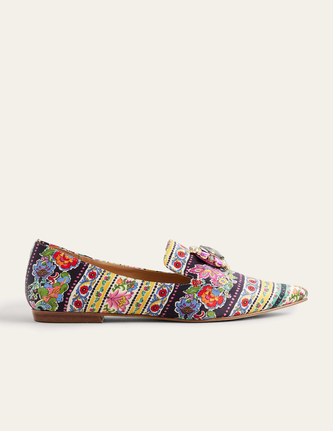 Boden Printed Embellished Loafers - Carnation Bloom