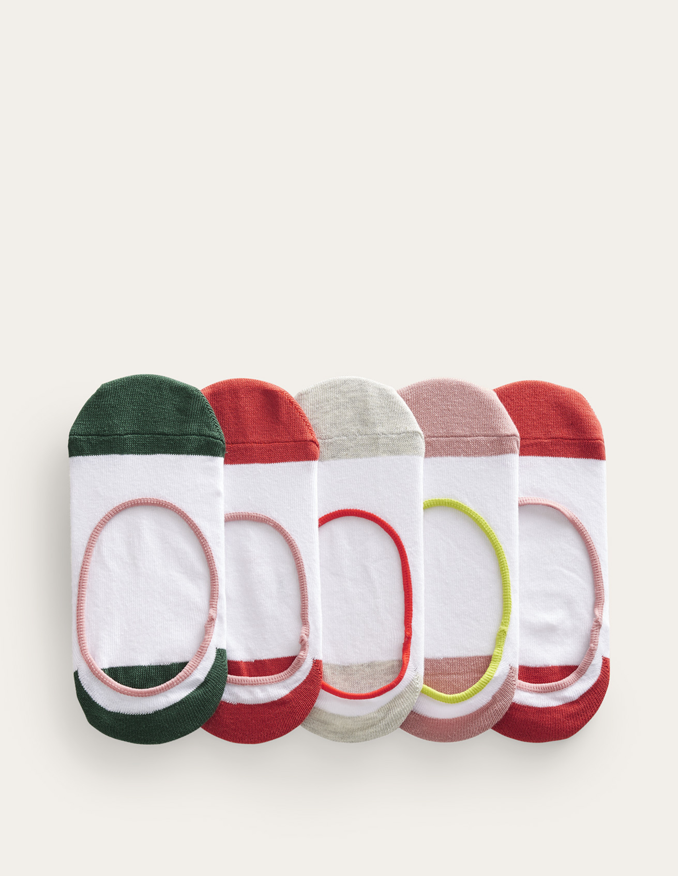 Boden Five Pack Secret Socks - Pastel, Colourblock
