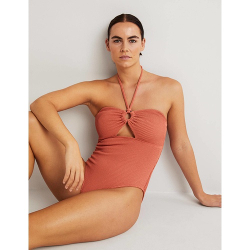 보덴 Boden Texture Trend Ring Swimsuit - Terracotta