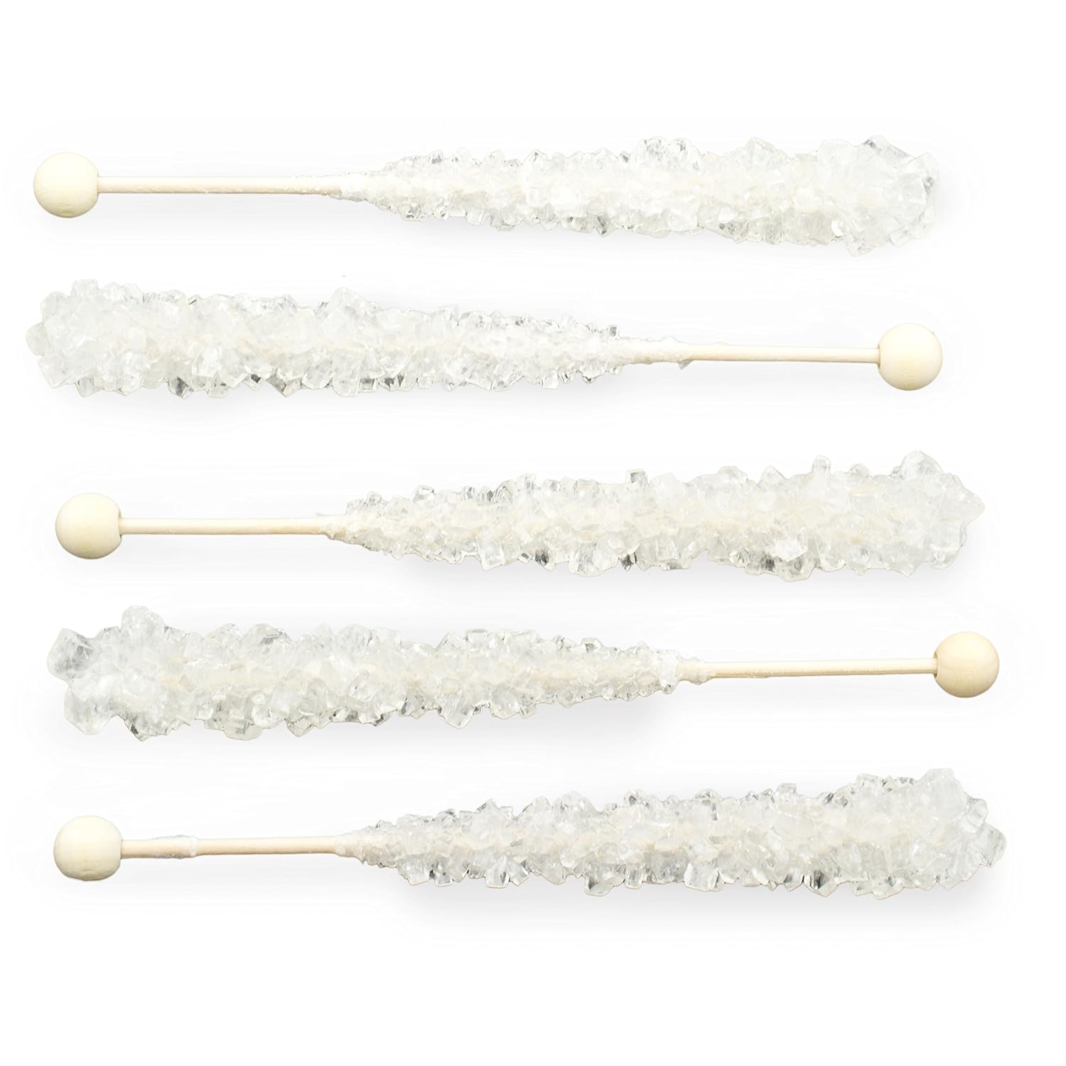  Boones Mill | Rock Crystal Candy Sticks | Clear/White Original | 36 Sticks