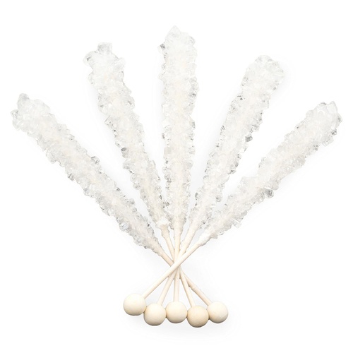  Boones Mill | Rock Crystal Candy Sticks | Clear/White Original | 36 Sticks