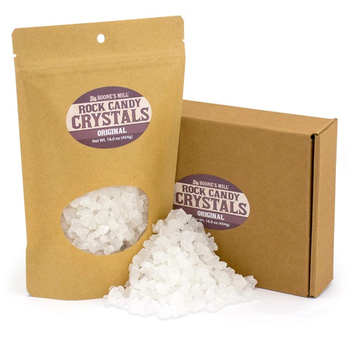 Clear - Original Rock Crystal Candy | 1 Pound In A Resealable Stand-Up Bag | Boones Mill