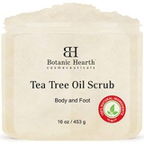 Botanic Hearth Tea Tree Scrub for Body and Foot  100% Natural, Exfoliating Scrub Made with Pure Tea Tree Oil  Nourishes & Promotes Clear Skin, Great Gift Item - Economical Size -