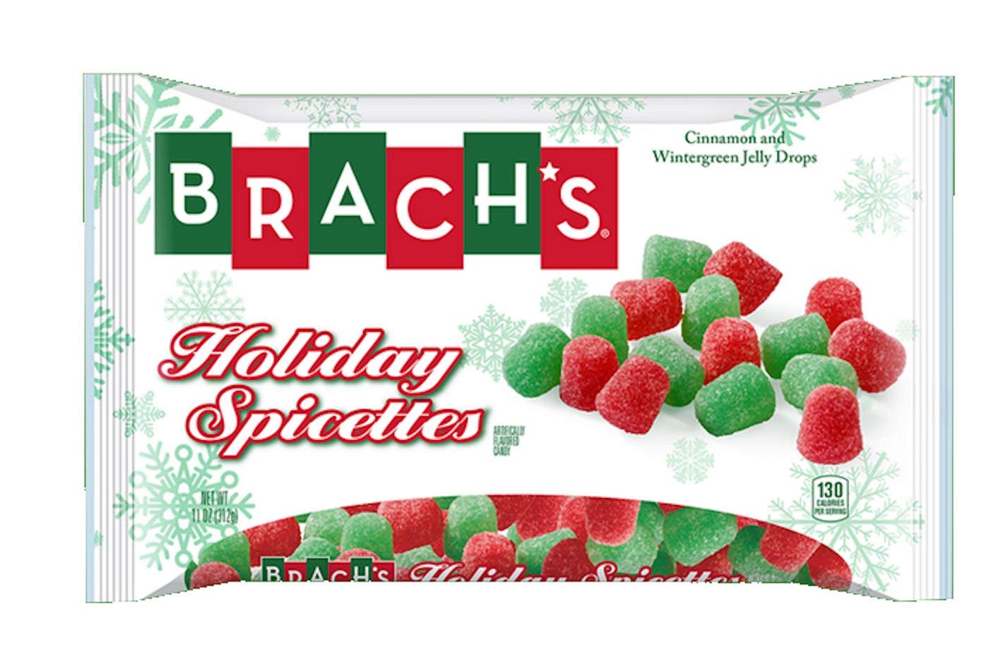  Brachs Holiday Spicettes, Red and Green Christmas Gumdrops - Cinnamon and Wintergreen Jelly Drops