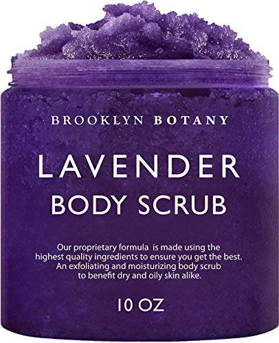 Brooklyn Botany Lavender Oil Body Scrub and Face Scrub  Moisturizing and Exfoliating Body Scrub -Fights Acne, Wrinkles, Dark Circles, Fine Lines and Signs of Aging - For Soft and