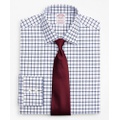Stretch Madison Relaxed-Fit Dress Shirt, Non-Iron Twill Ainsley Collar Grid Check