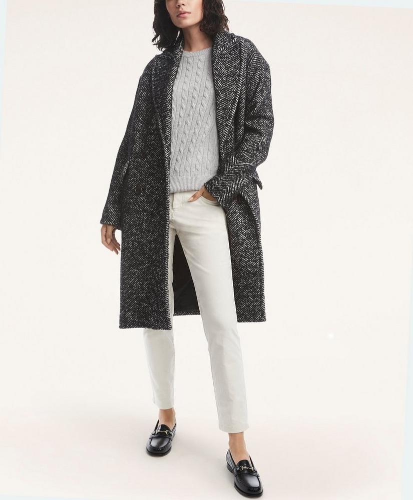 Wool Mohair Blend Double-Breasted Coat