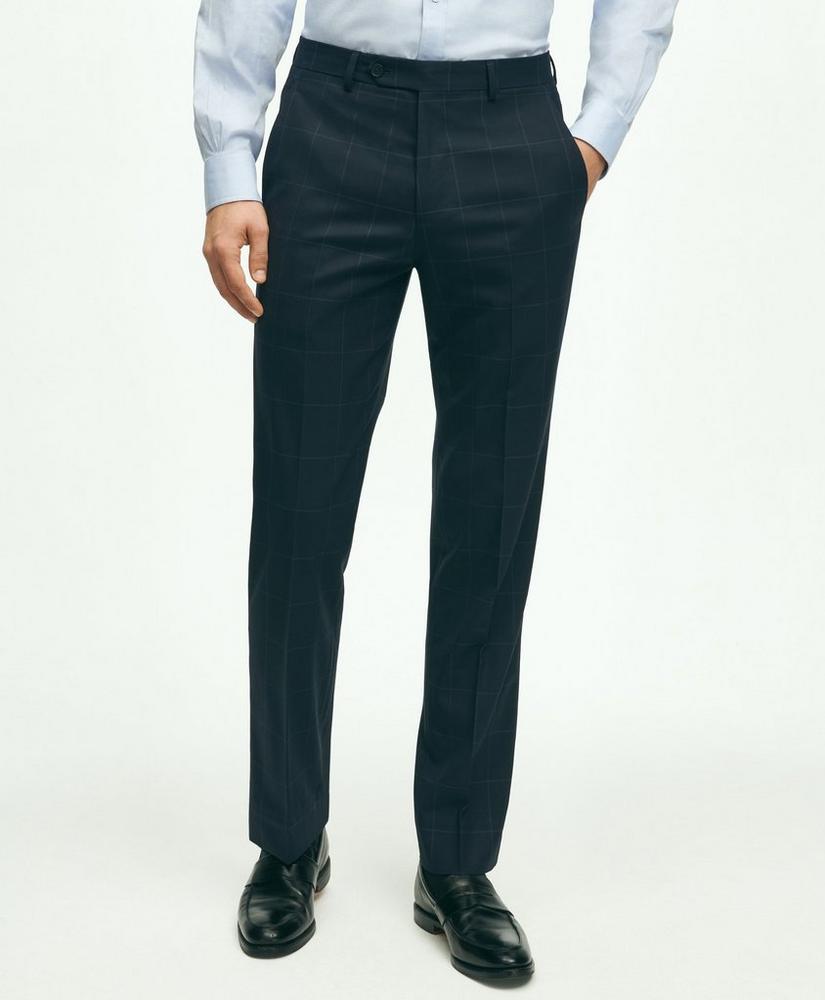 Brooks Brothers Explorer Collection Regent Fit Merino Wool Windowpane Suit Pants