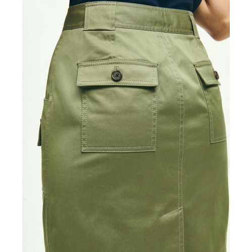 브룩스브라더스 Stretch Cotton Twill Safari Pencil Skirt