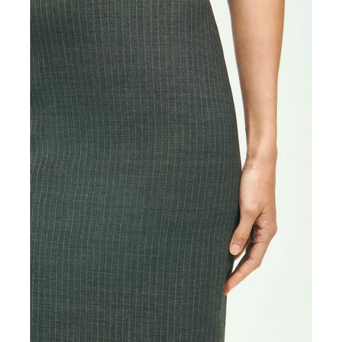 브룩스브라더스 Stretch Wool Pinstripe Pencil Skirt