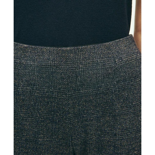 브룩스브라더스 Side-Zip Cotton Wool Blend Glenn Plaid Cropped Pants