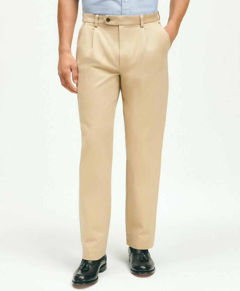 Pleat-Front Cotton Vintage Chino Pants