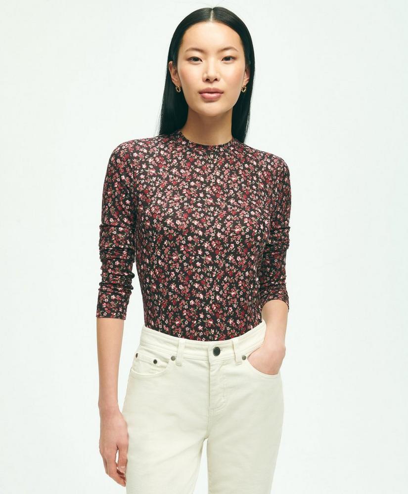 Jersey Floral Ditsy Print Long-Sleeve T-Shirt