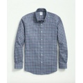 Stretch Supima Cotton Non-Iron Twill Polo Button Down Collar, Mini Checked Shirt