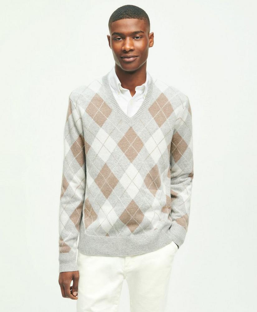 Merino Wool Cashmere Argyle Sweater