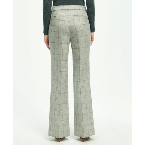 브룩스브라더스 Merino Wool Cashmere Blend Flannel Windowpane Trousers