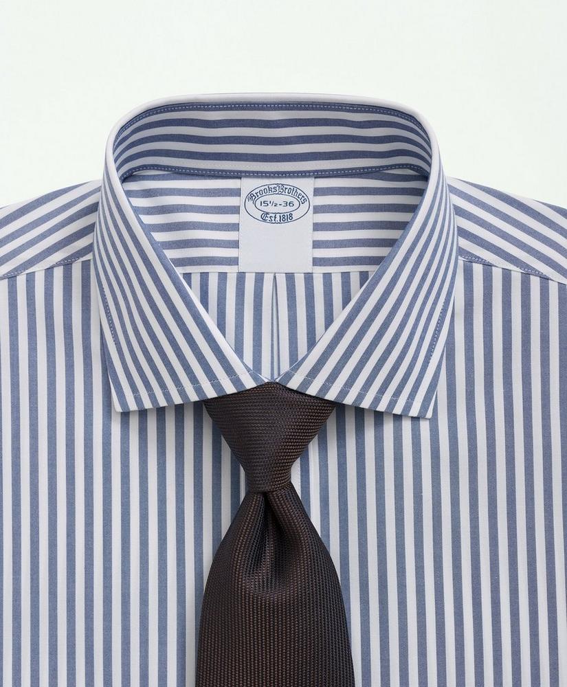 브룩스브라더스 Stretch Supima Cotton Non-Iron Poplin English Spread Collar, Striped Dress Shirt