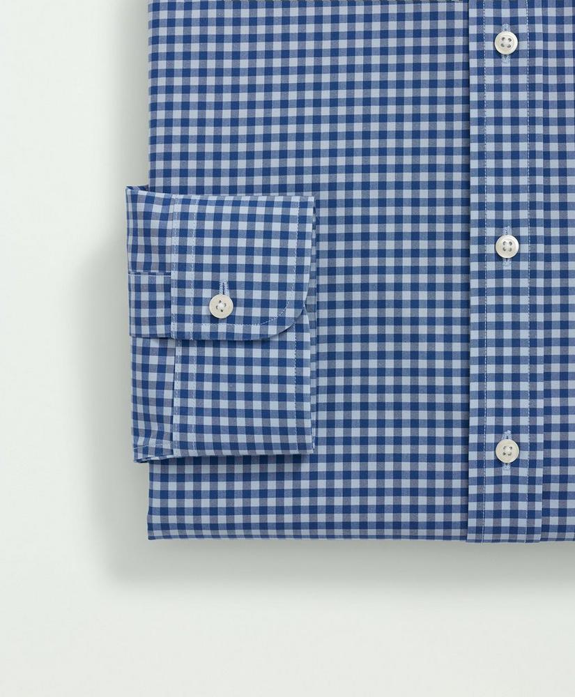 브룩스브라더스 Stretch Supima Cotton Non-Iron Poplin English Spread Collar Gingham Dress Shirt
