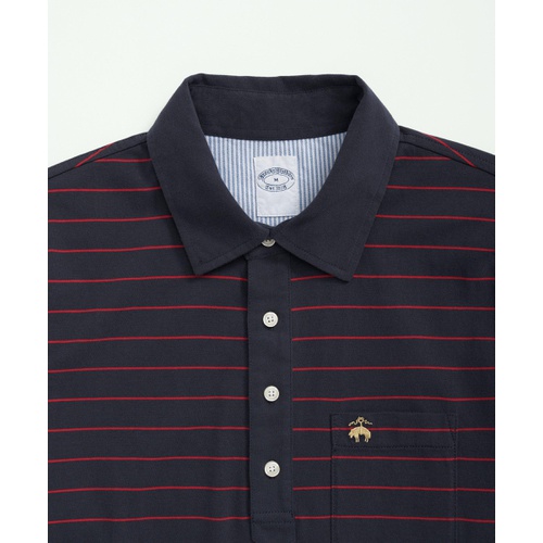 브룩스브라더스 Peached Cotton Striped Vintage Polo Shirt