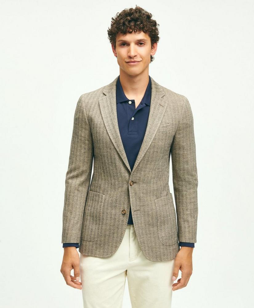브룩스브라더스 Classic Fit Cotton-Wool Blend Knit Herringbone Sport Coat