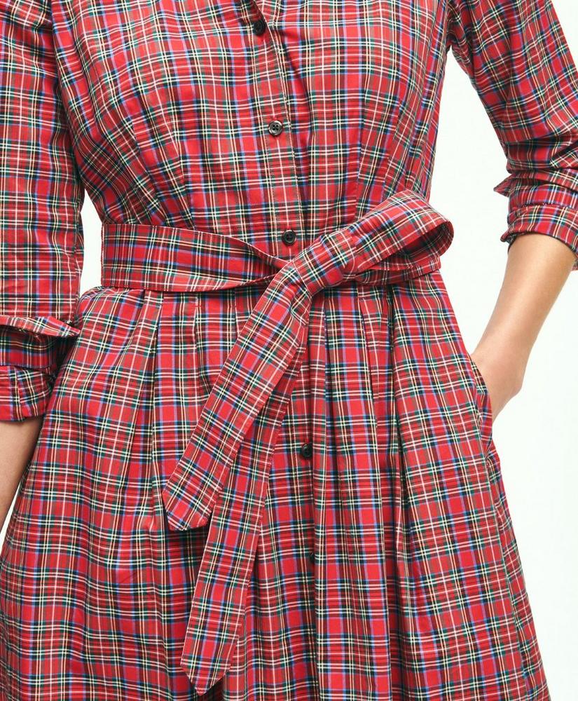 브룩스브라더스 Cotton A-Line Plaid Shirt Dress