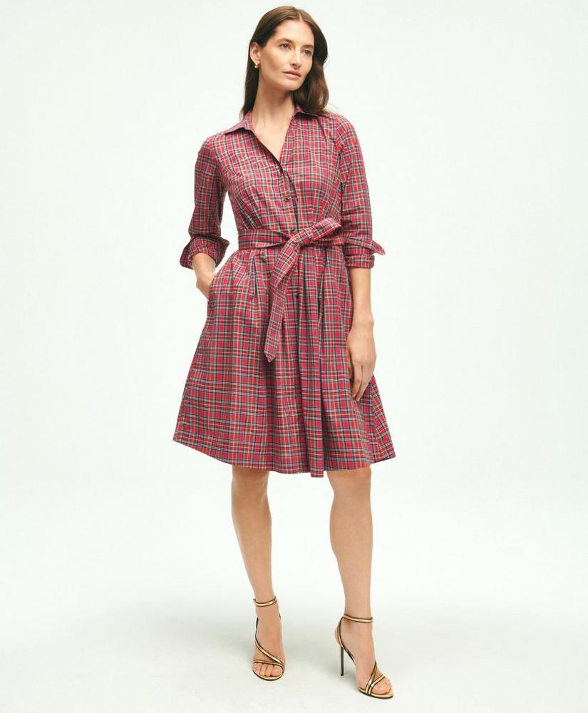 브룩스브라더스 Cotton A-Line Plaid Shirt Dress