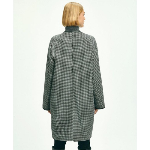 브룩스브라더스 Reversible Wool Houndstooth Open Front Coat