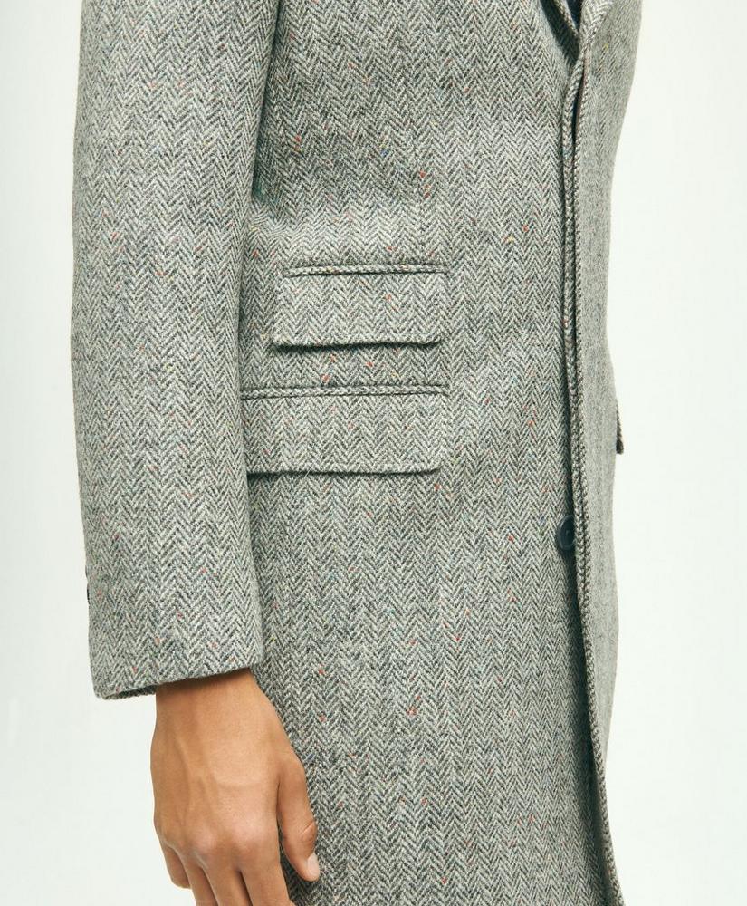 브룩스브라더스 Wool Harris Tweed Herringbone 1818 Topcoat