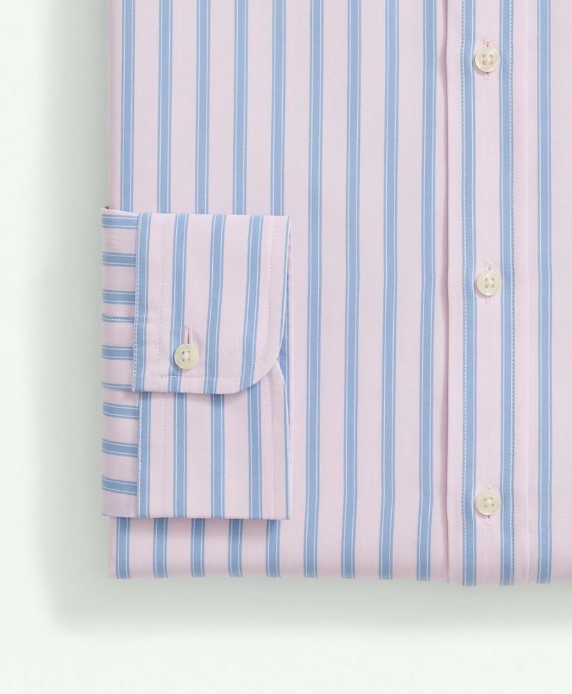 브룩스브라더스 Supima Cotton Poplin Ainsley Collar, Framed Stripe Dress Shirt